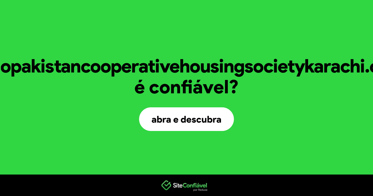 O site radiopakistancooperativehousingsocietykarachi.com é confiável?