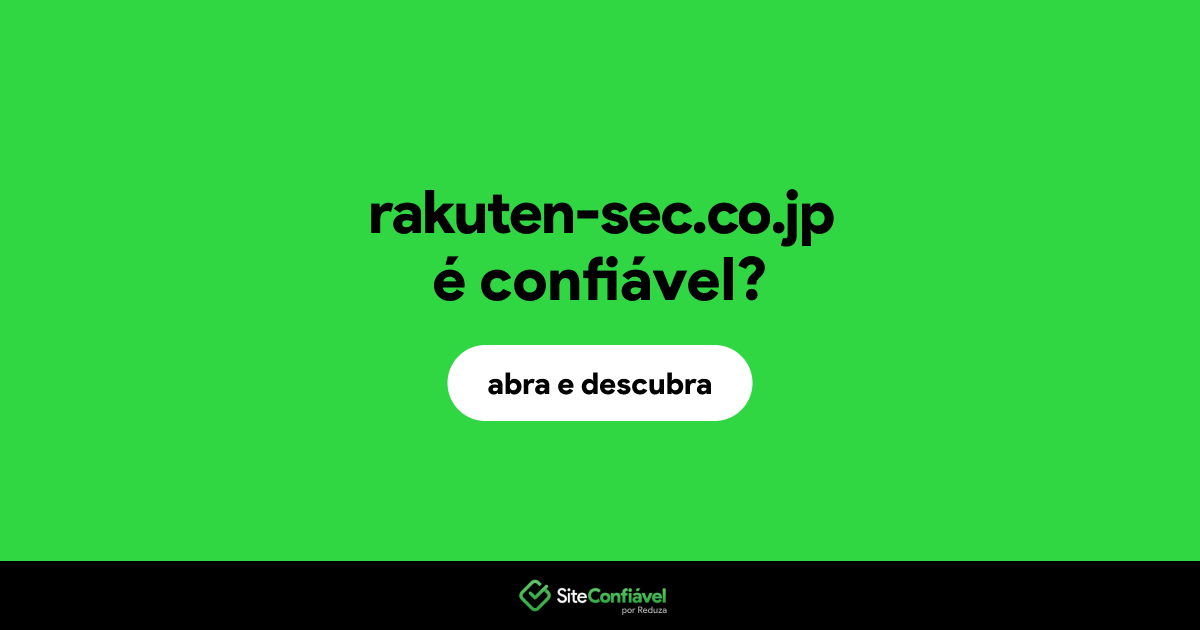 O site rakuten-sec.co.jp é confiável?