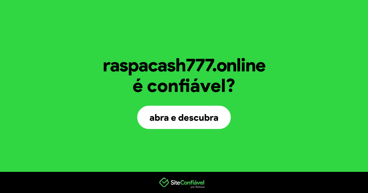 O site raspacash777.online é confiável?