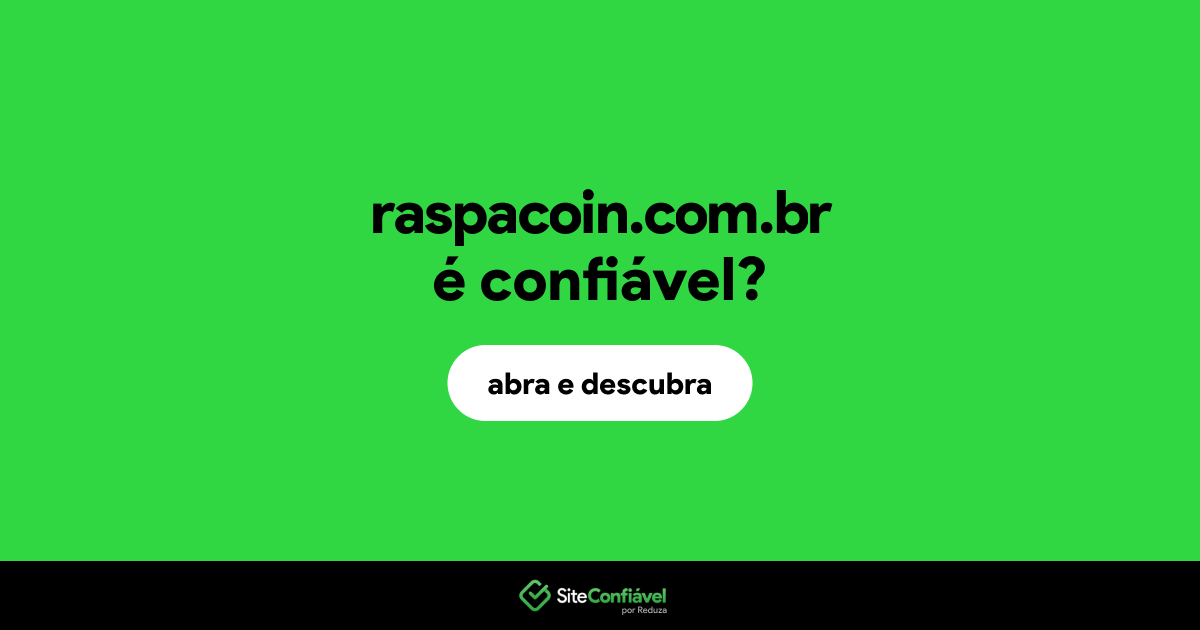 O site raspacoin.com.br é confiável?