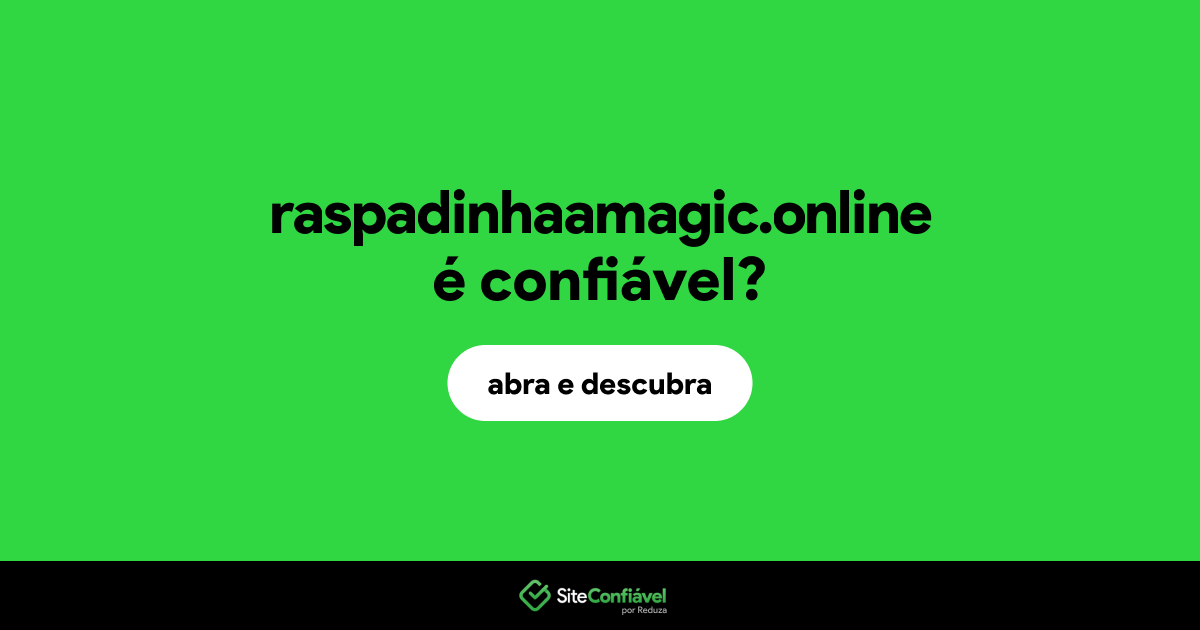 O site raspadinhaamagic.online é confiável?