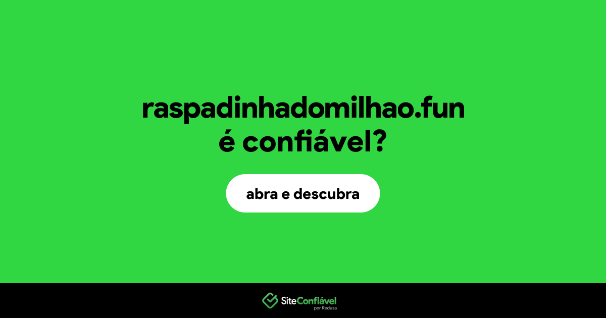 O site raspadinhadomilhao.fun é confiável?