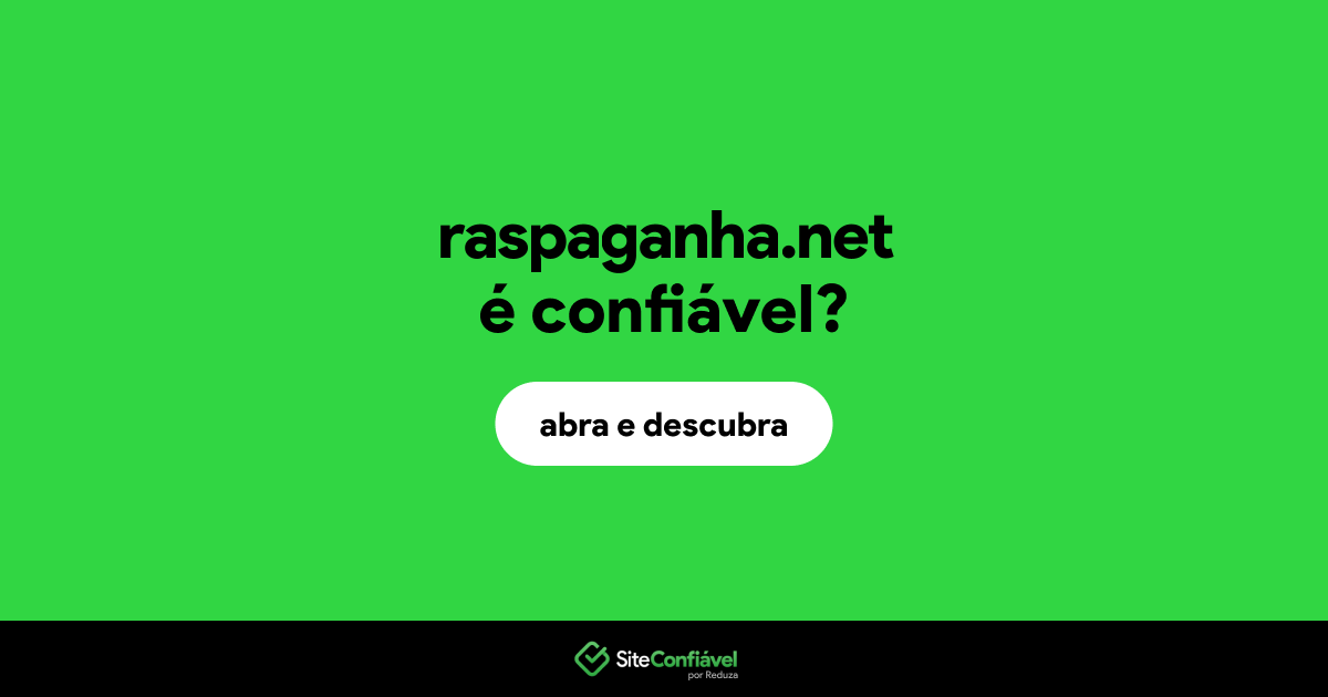 O site raspaganha.net é confiável?