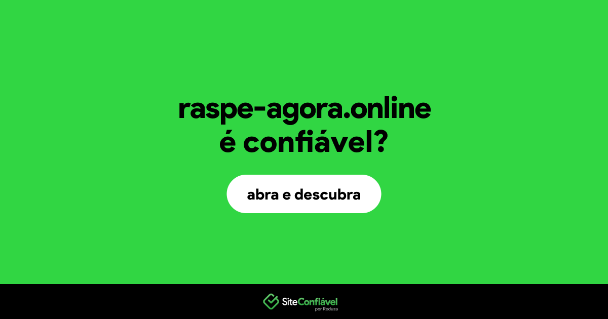 O site raspe-agora.online é confiável?