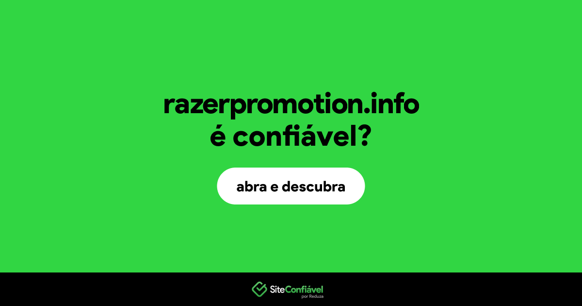 O site razerpromotion.info é confiável?