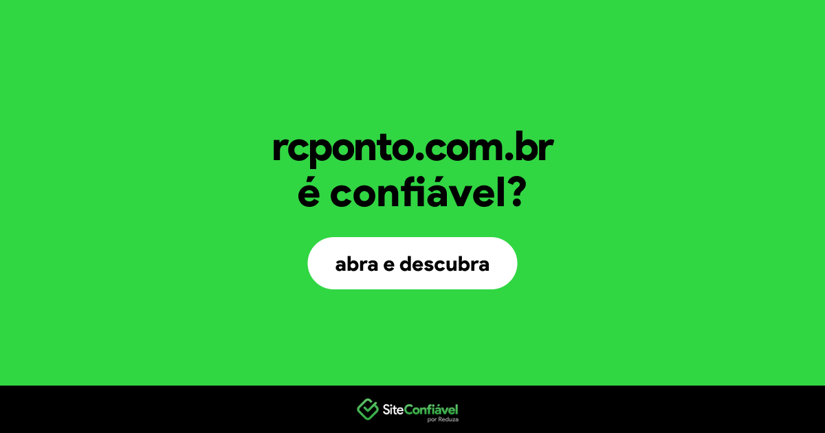 O site rcponto.com.br é confiável?