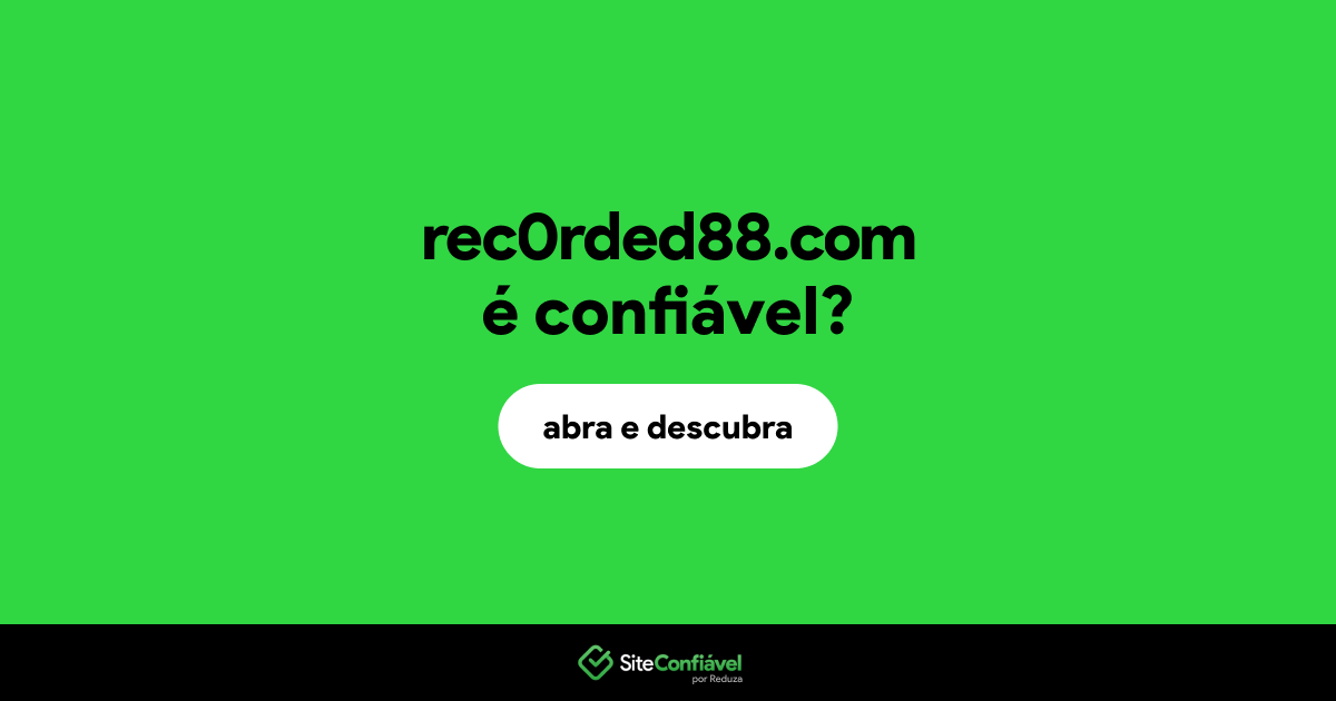 O site rec0rded88.com é confiável?