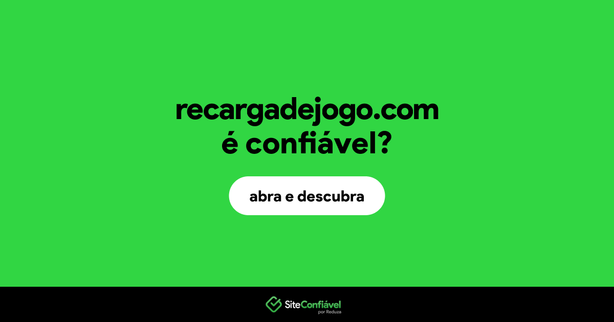 O site recargadejogo.com é confiável?