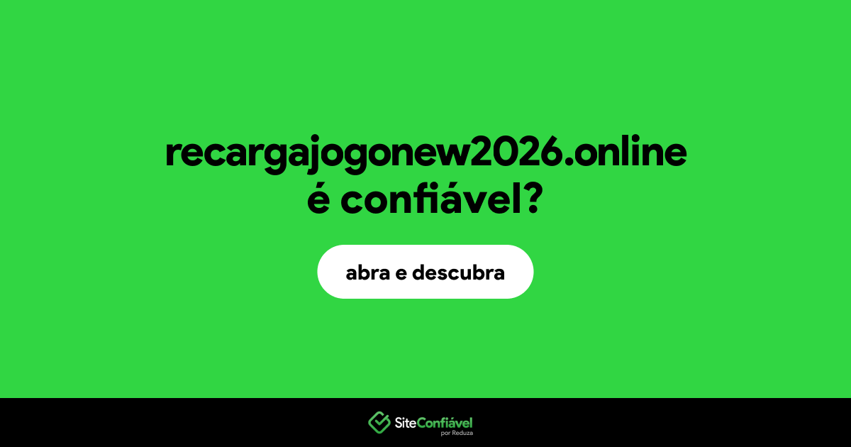 O site recargajogonew2026.online é confiável?