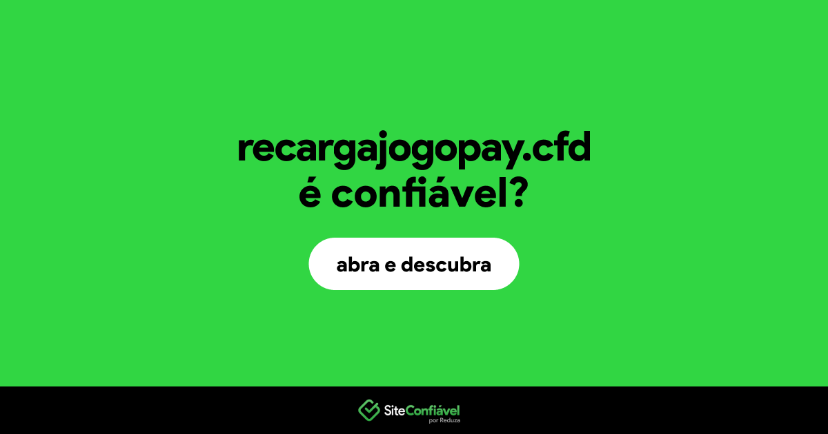 O site recargajogopay.cfd é confiável?