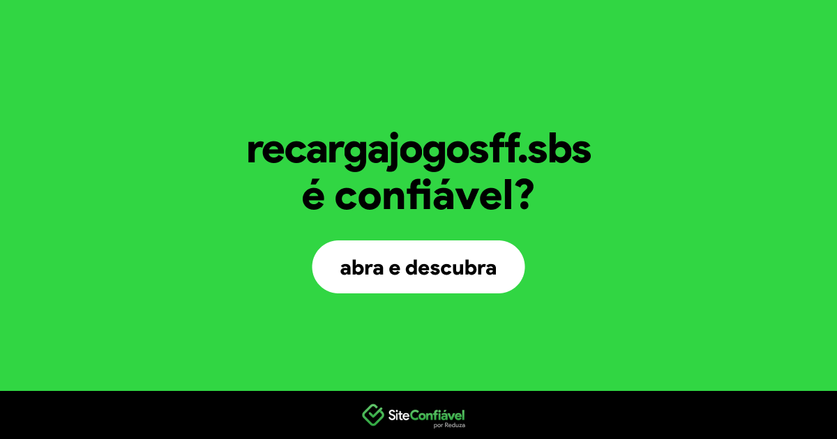 O site recargajogosff.sbs é confiável?