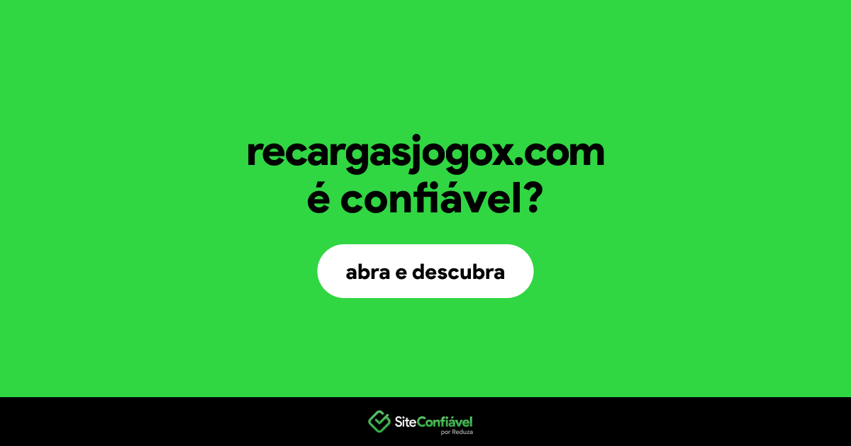 O site recargasjogox.com é confiável?