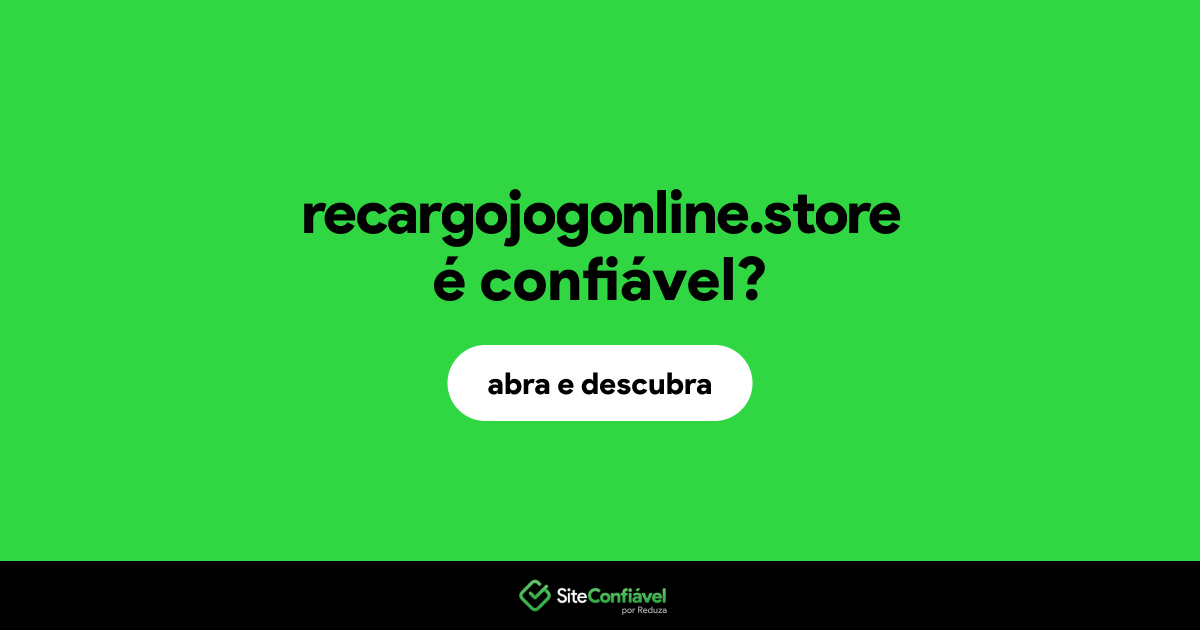 O site recargojogonline.store é confiável?