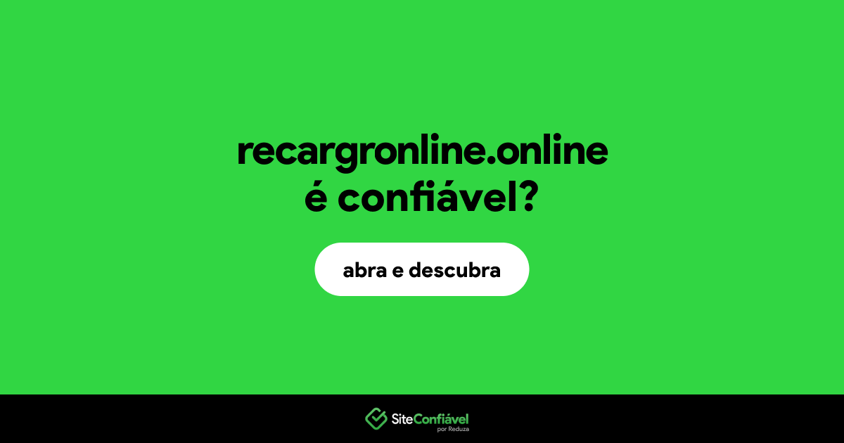 O site recargronline.online é confiável?