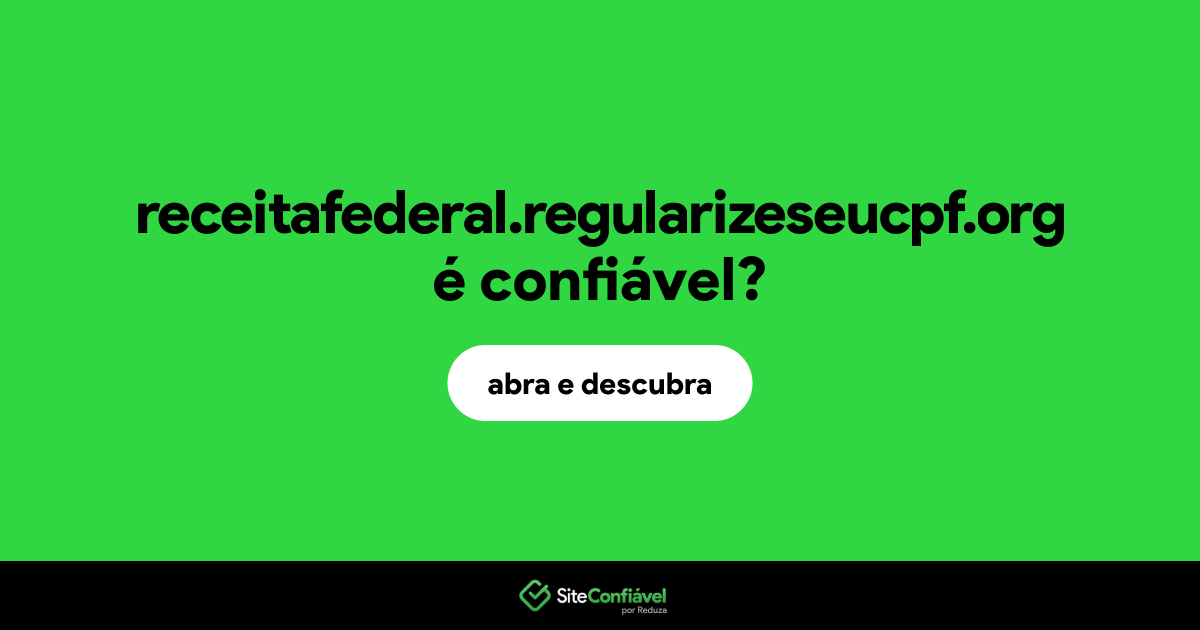 O site receitafederal.regularizeseucpf.org é confiável?