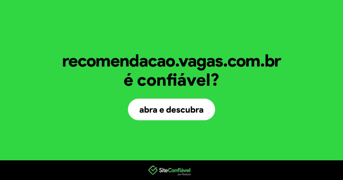 O site recomendacao.vagas.com.br é confiável?