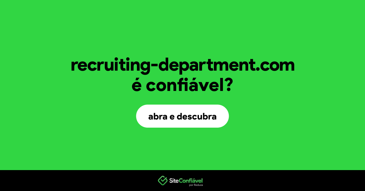 O site recruiting-department.com é confiável?