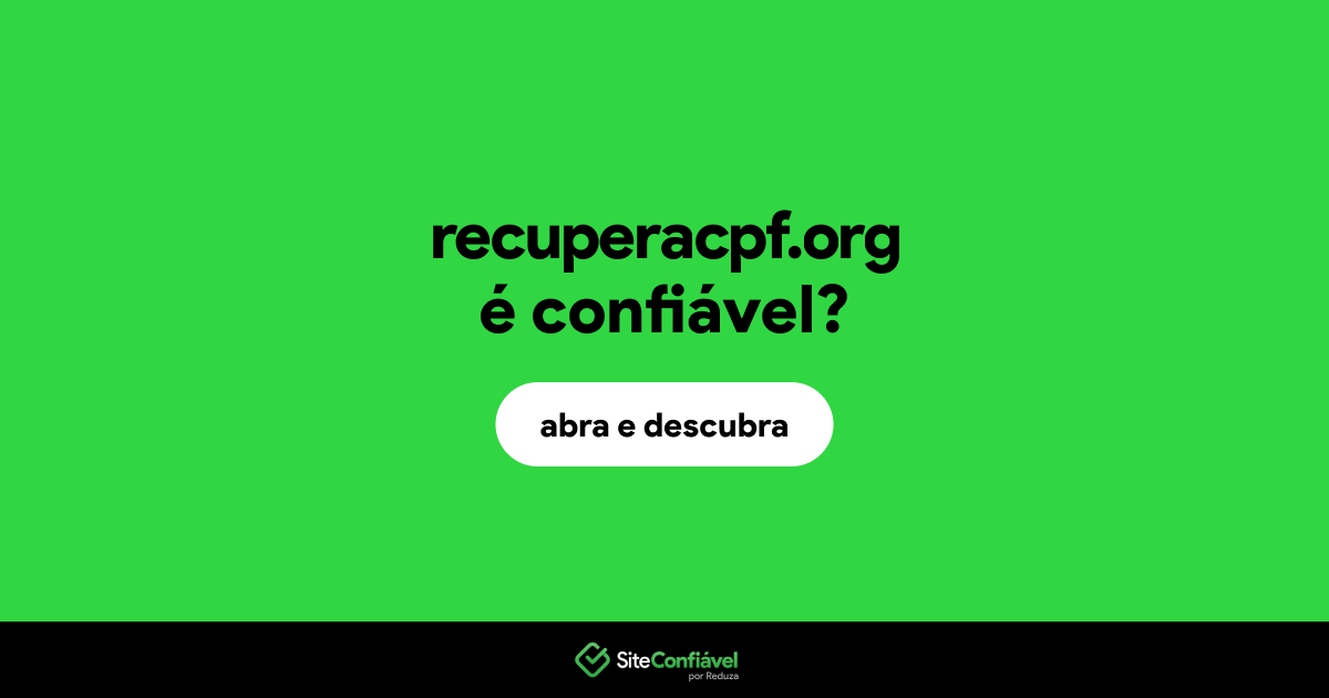O site recuperacpf.org é confiável?