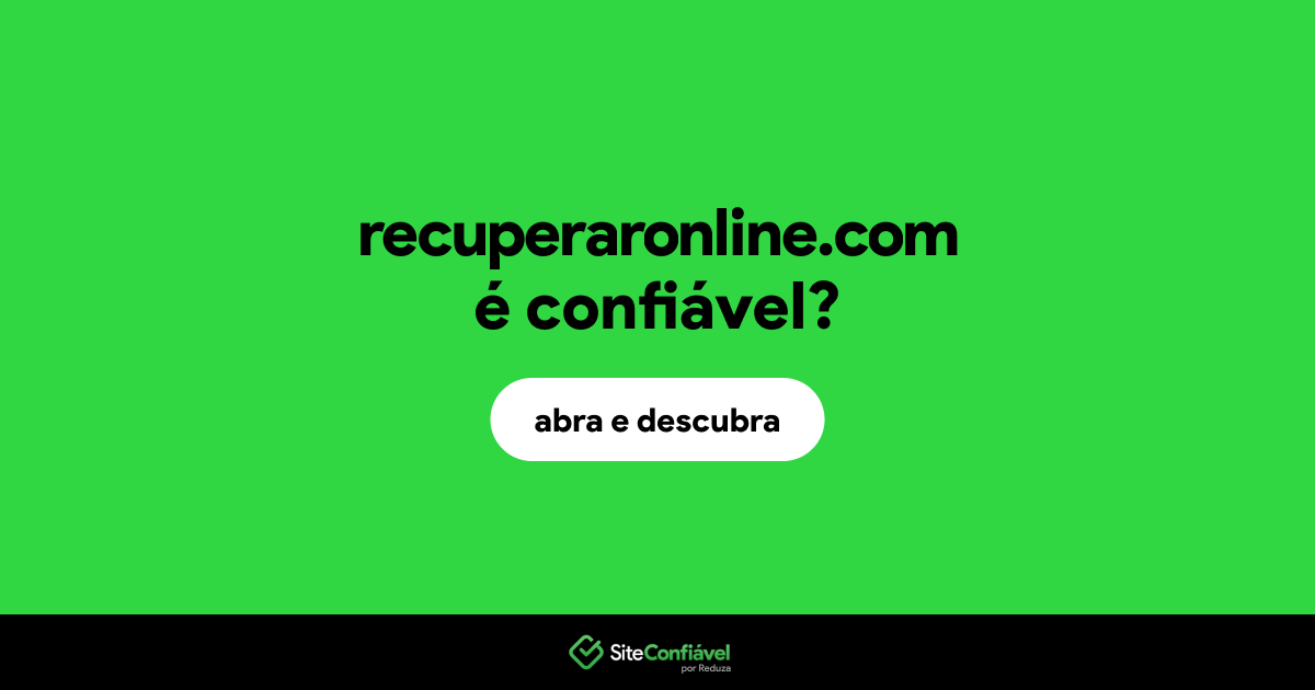 O site recuperaronline.com é confiável?