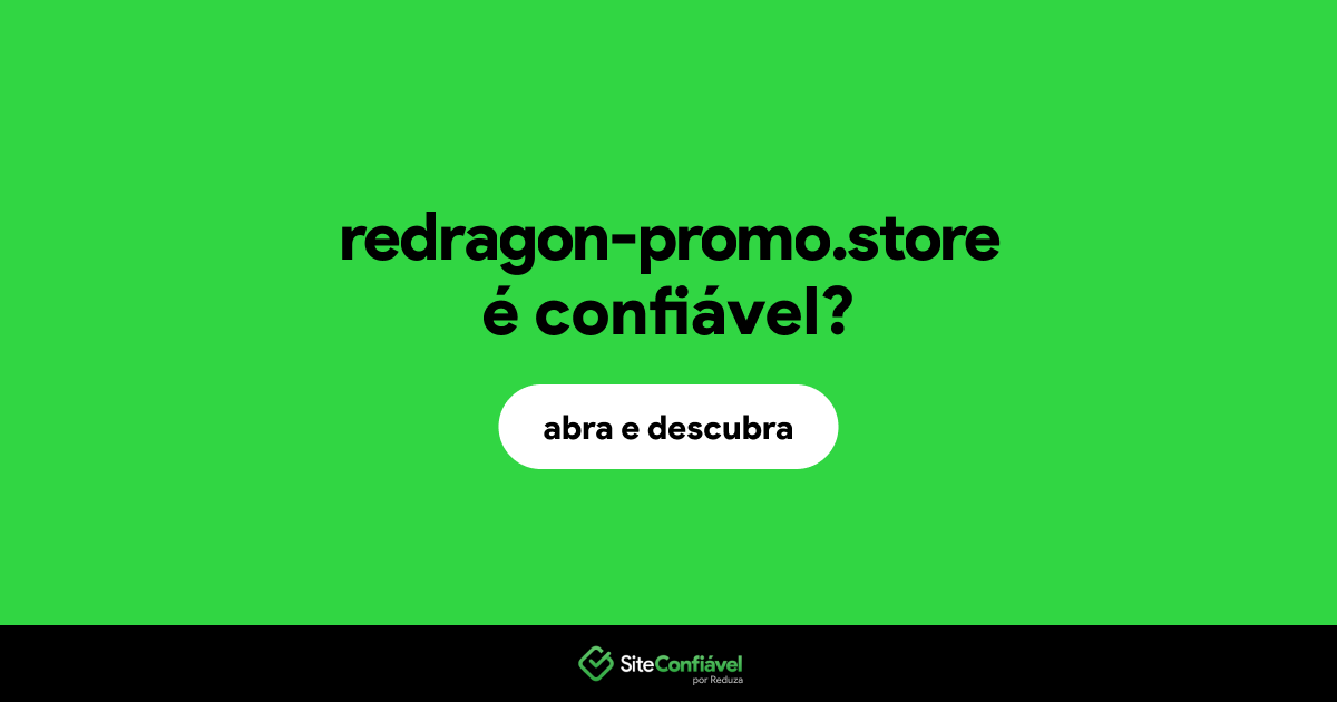 O site redragon-promo.store é confiável?