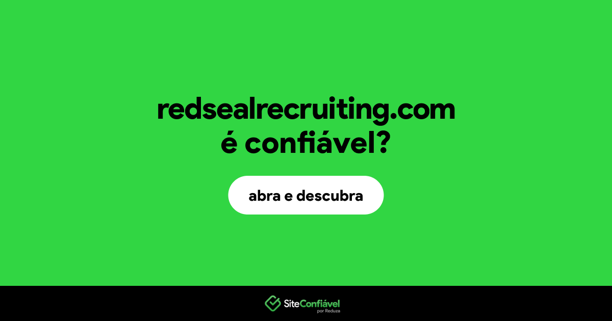 O site redsealrecruiting.com é confiável?