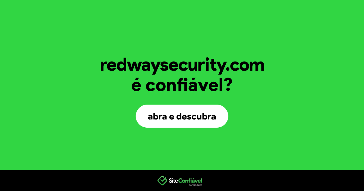 O site redwaysecurity.com é confiável?
