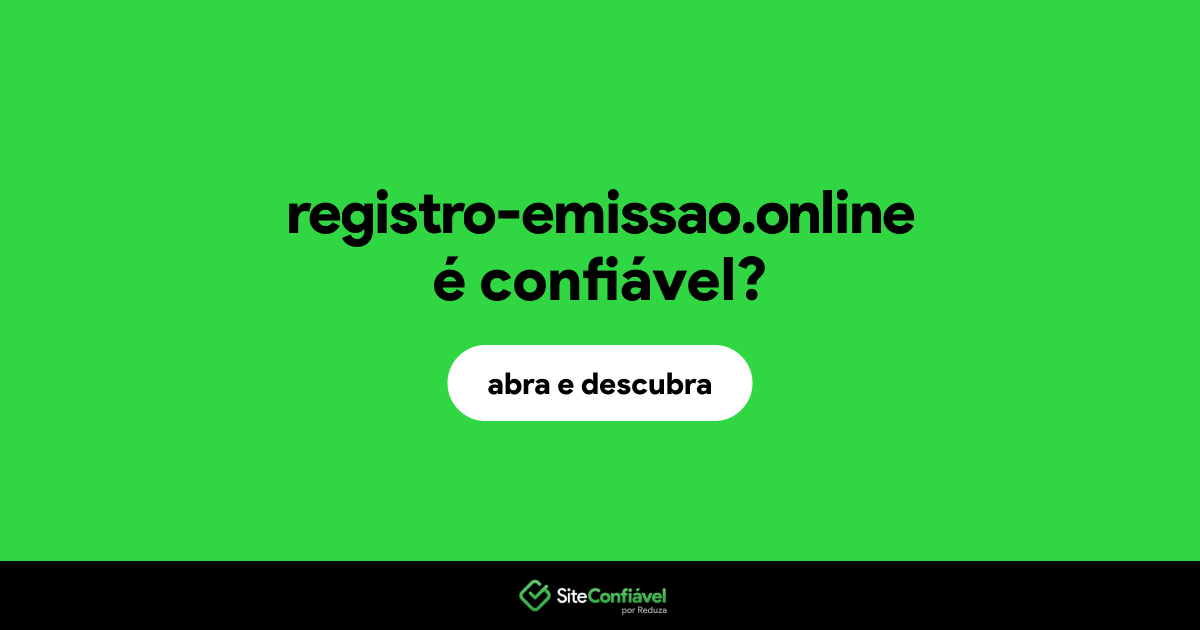 O site registro-emissao.online é confiável?
