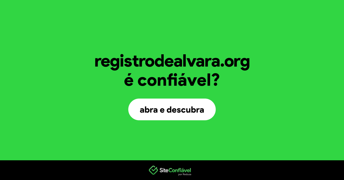 O site registrodealvara.org é confiável?