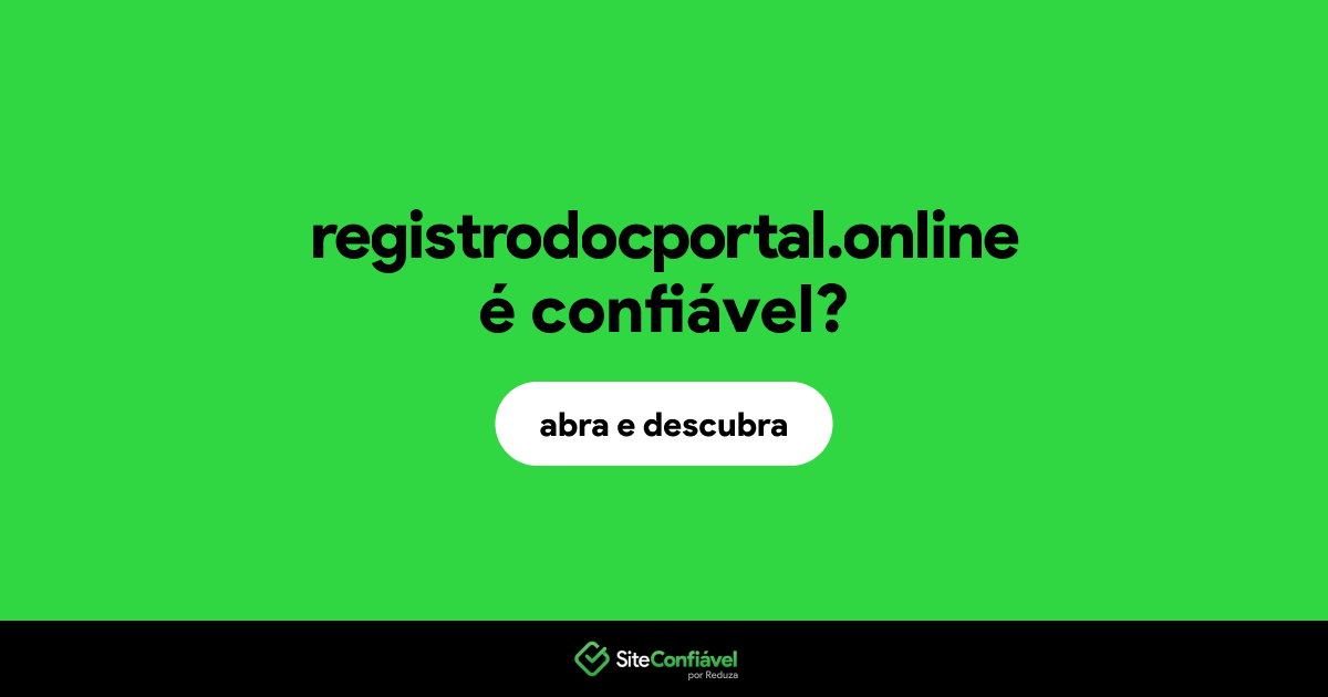 O site registrodocportal.online é confiável?