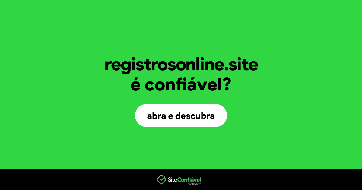 O site registrosonline.site é confiável?