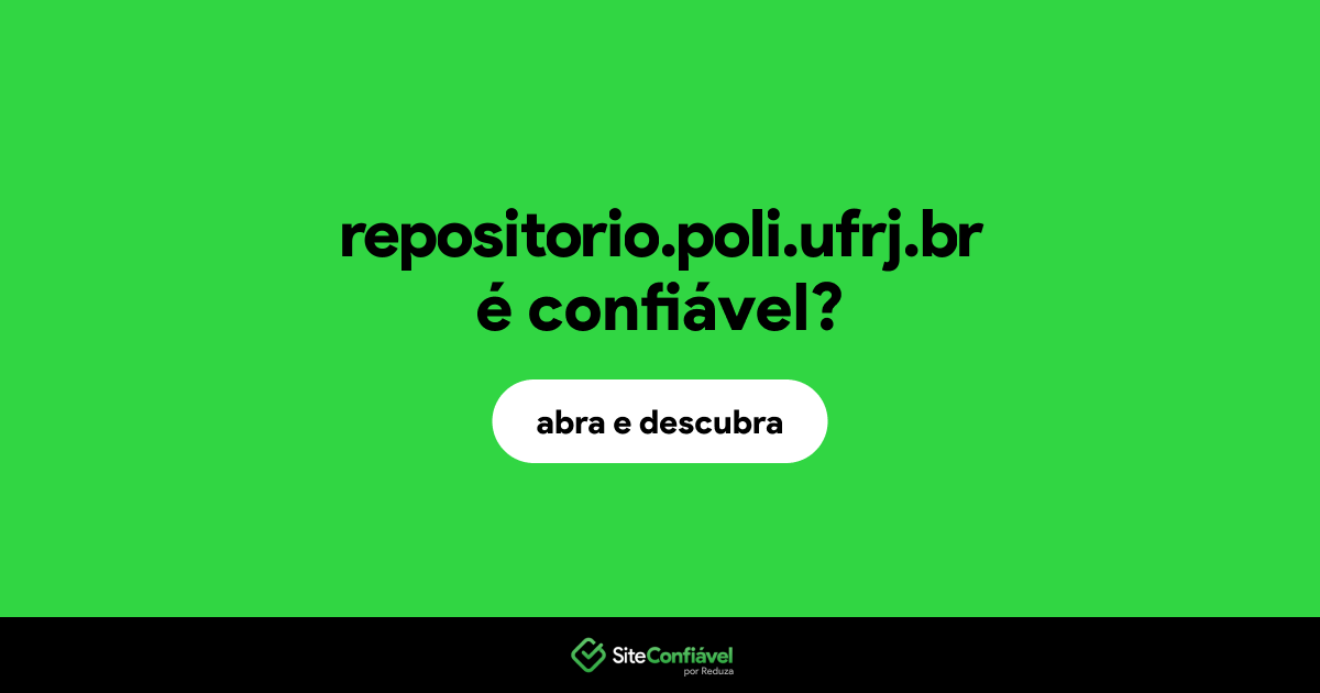 O site repositorio.poli.ufrj.br é confiável?