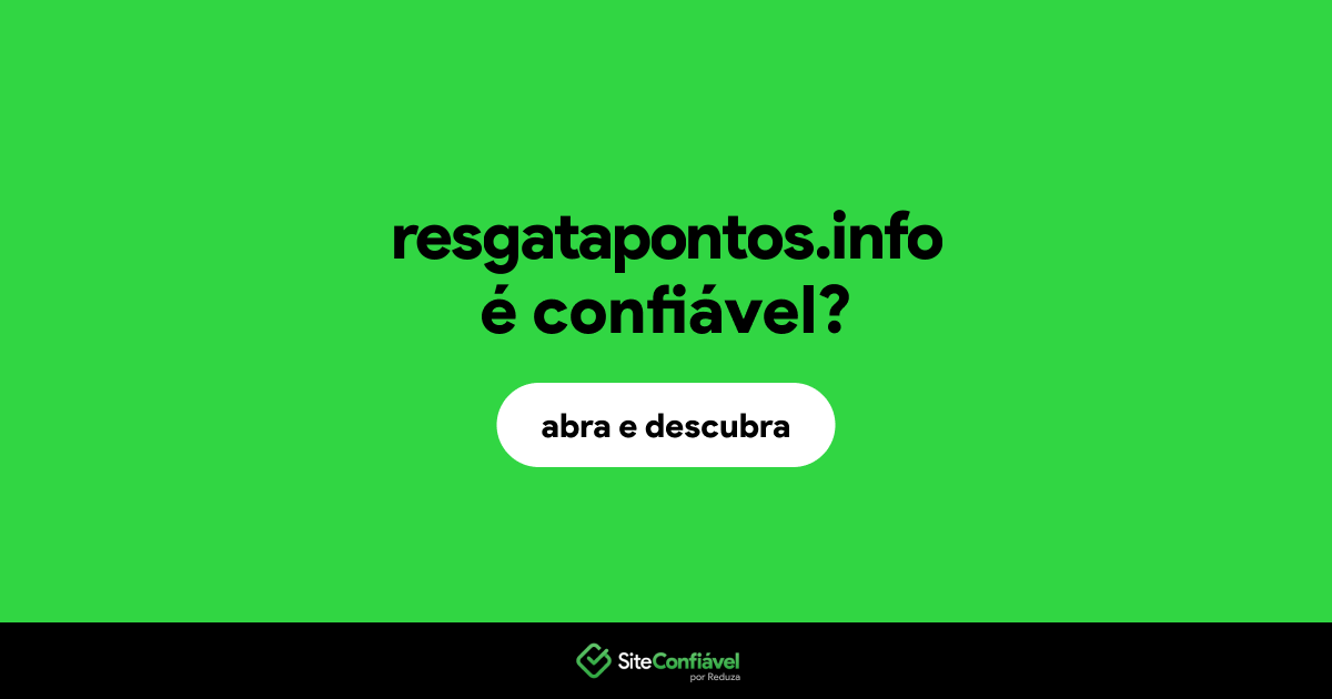 O site resgatapontos.info é confiável?