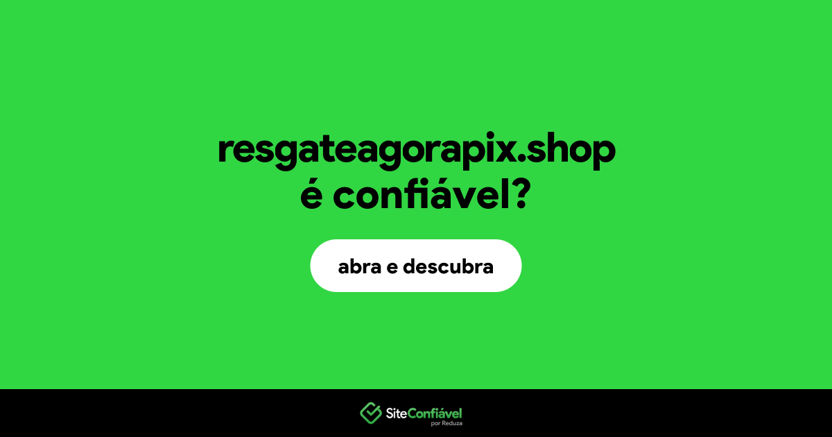 O site resgateagorapix.shop é confiável?