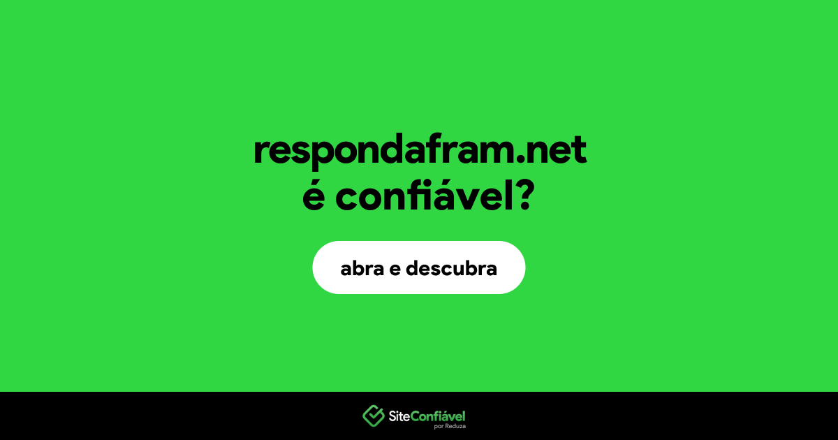 O site respondafram.net é confiável?