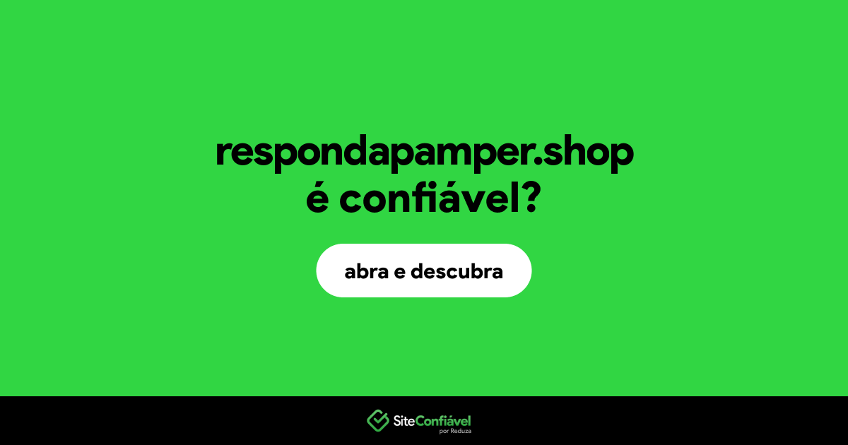 O site respondapamper.shop é confiável?