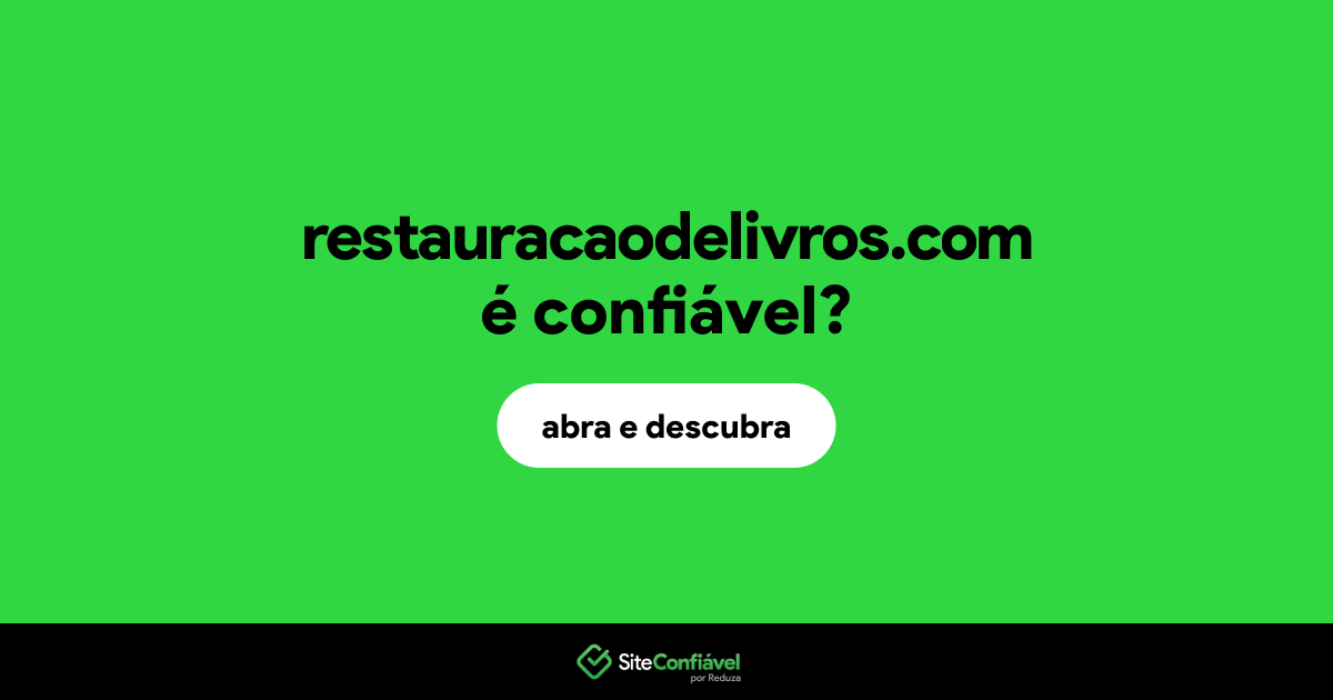 O site restauracaodelivros.com é confiável?