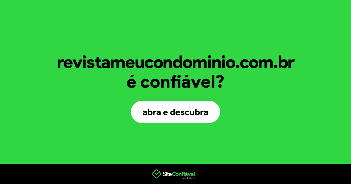 O site revistameucondominio.com.br é confiável?