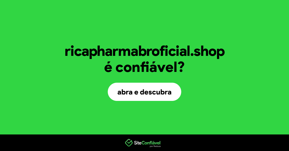 O site ricapharmabroficial.shop é confiável?