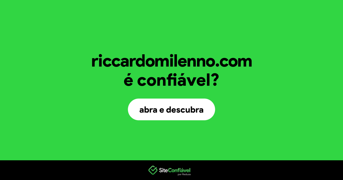 O site riccardomilenno.com é confiável?