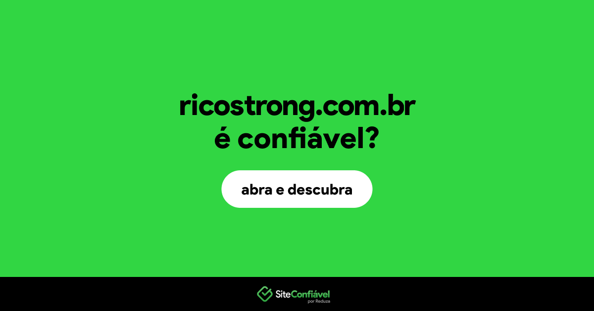 O site ricostrong.com.br é confiável?