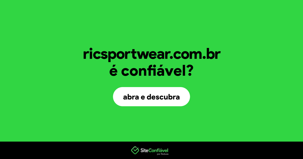 O site ricsportwear.com.br é confiável?