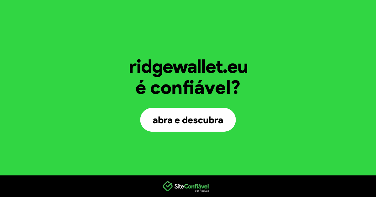O site ridgewallet.eu é confiável?