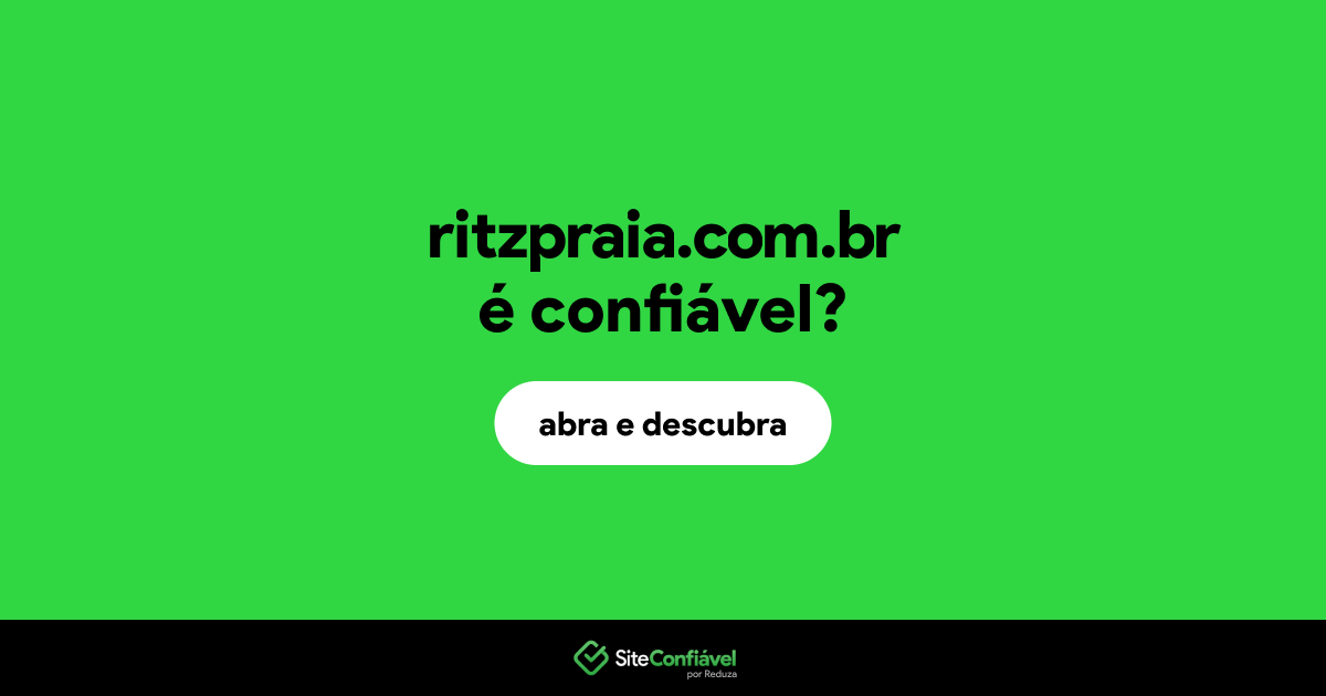 O site ritzpraia.com.br é confiável?