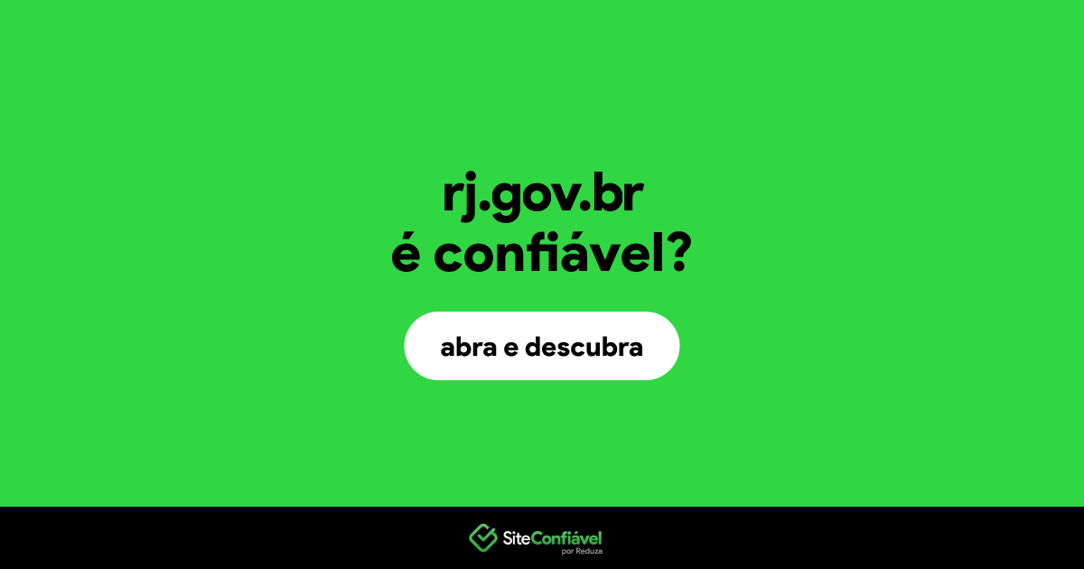 O site rj.gov.br é confiável?