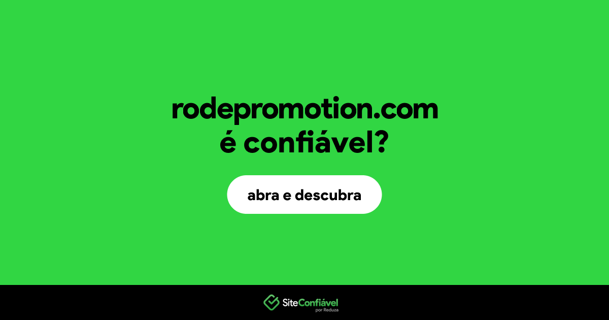 O site rodepromotion.com é confiável?