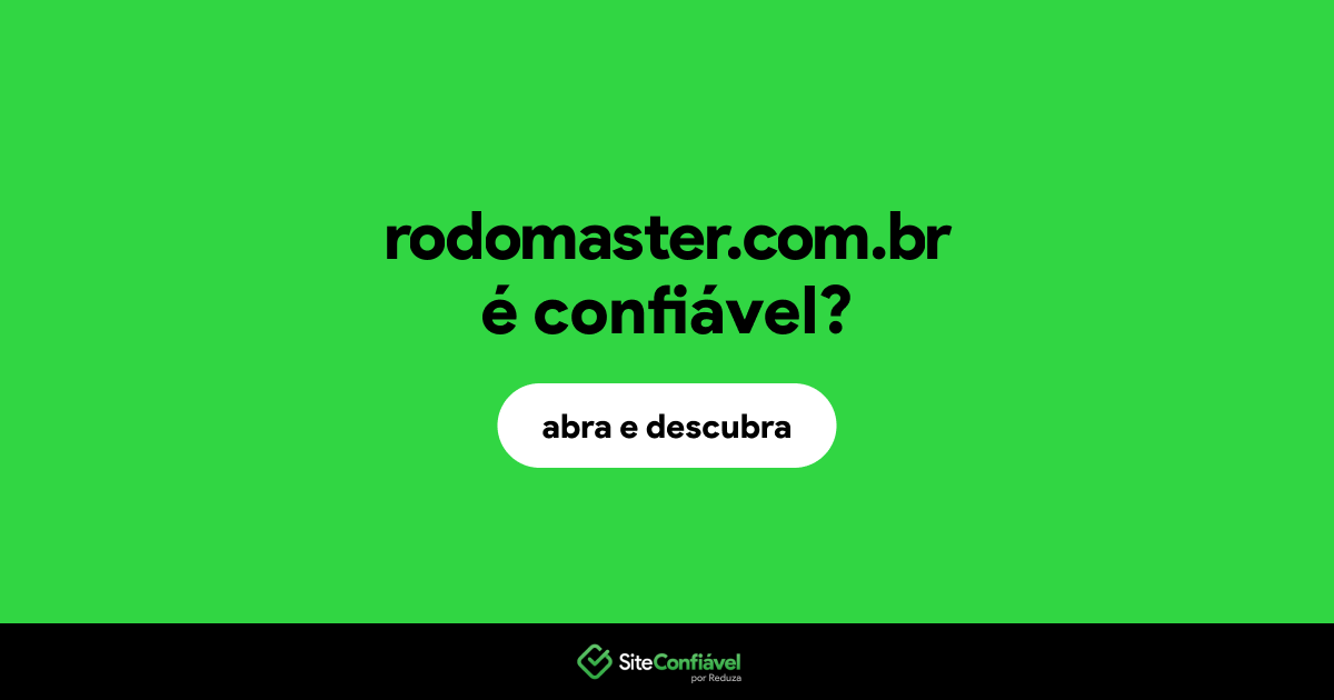 O site rodomaster.com.br é confiável?