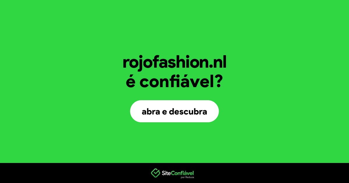O site rojofashion.nl é confiável?