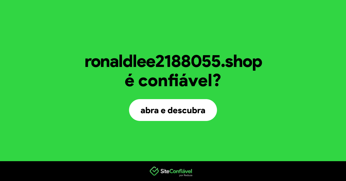 O site ronaldlee2188055.shop é confiável?