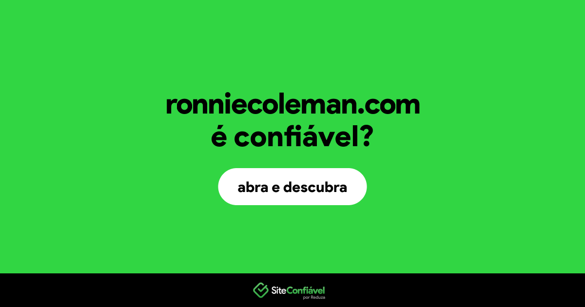 O site ronniecoleman.com é confiável?