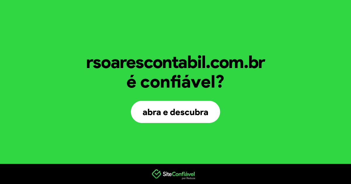 O site rsoarescontabil.com.br é confiável?